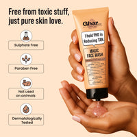 Ghar Soaps Magic De-Tan Face wash I With Sandalwood ,Saffron & Glutathione
