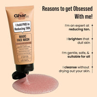 Ghar Soaps Magic De-Tan Face wash I With Sandalwood ,Saffron & Glutathione