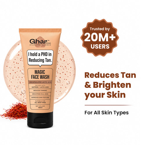 Ghar Soaps Magic De-Tan Face wash I With Sandalwood ,Saffron & Glutathione