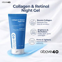 Above 40 Retinol Night Cream – Korean Anti Aging Lightweight Gel Cream for Fine Lines & Wrinkles with Retinol & Collagen | Women & Men 50 gm
