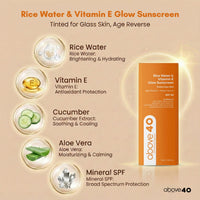 Above 40 Tinted Sunscreen SPF 50 PA++++ – Korean Glow Sunblock with Niacinamide & Hyaluronic Acid 50 ml