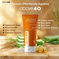 Above 40 Tinted Sunscreen SPF 50 PA++++ – Korean Glow Sunblock with Niacinamide & Hyaluronic Acid 50 ml