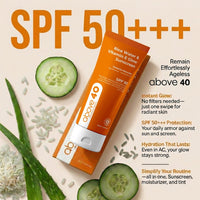 Above 40 Tinted Sunscreen SPF 50 PA++++ – Korean Glow Sunblock with Niacinamide & Hyaluronic Acid 50 ml