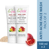 La Pink Acne & Pore Perfection Face Wash with White Haldi for Acne Reduction & Even Skin Tone Pack of 2