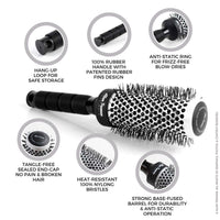 Alan Truman White Ceramic Blow Drying Brush Medium