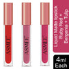 Asmee Liquid Matte lipstick Ruby Red | Bergenia | Tulip
