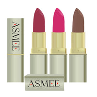 Asmee Matte Lipstick Espresso | French Rose | Pink Orchid