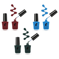 Asmee Premium Gel Nail Polish Rich Ruby+Premium Gel Nail Polish Aqua Marine+Premium Gel Nail Polish Forest Green