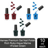 Asmee Premium Gel Nail Polish Rich Ruby+Premium Gel Nail Polish Aqua Marine+Premium Gel Nail Polish Forest Green