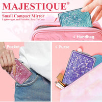 Majestique Glitter Portable Double-Sided Mirror Assorted 1 Piece