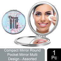 Majestique Mini Mix Glitter Pocket Makeup Mirror Assorted 1 Piece