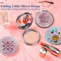 Majestique Mini Mix Glitter Pocket Makeup Mirror Assorted 1 Piece