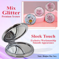 Majestique Mini Mix Glitter Pocket Makeup Mirror Assorted 1 Piece