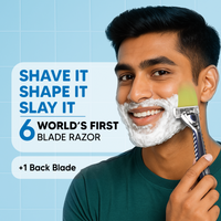 LetsShave Pro 6 Plus Lite Face & Full Body Razor for Men | Handle+2 blades+travel cap 82 gm