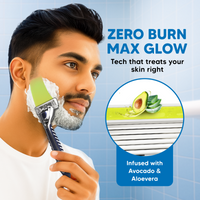 LetsShave Pro 6 Plus Lite Face & Full Body Razor for Men | Handle+2 blades+travel cap 82 gm