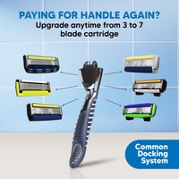 LetsShave Pro 6 Plus Lite Face & Full Body Razor for Men | Handle+2 blades+travel cap 82 gm