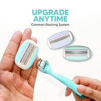 Letssshave Evior Trial Pack Razor for Women with All Our 2 Best Blades + 1 Handle, Pack of 3, Craft your own Shaving Masterpiece with Dual Moisture Bar & Micro Comb Guard Bar, Razor for full body