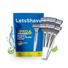 LetsShave Pro 6 Portable Razor for Men pack of 6, World's first 6 blade razor for men l Pack of 6