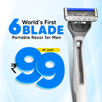 LetsShave Pro 6 Portable Razor for Men, Pack of 4 Razor, World's First 6 Blade Razor Set, Disposable Razor for Men Kit