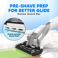LetsShave Pro 6 Portable Razor for Men, Pack of 4 Razor, World's First 6 Blade Razor Set, Disposable Razor for Men Kit