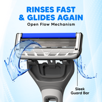 LetsShave Pro 6 Portable Razor for Men, Pack of 4 Razor, World's First 6 Blade Razor Set, Disposable Razor for Men Kit
