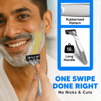 LetsShave Pro 6 Portable Razor for Men, Pack of 4 Razor, World's First 6 Blade Razor Set, Disposable Razor for Men Kit