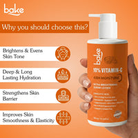 BAKE 10% Vitamin C Ultra Brightening Serum Body Lotion with Niacinamide for Even Skin Tone & Skin Barrier Support -300ml - 3