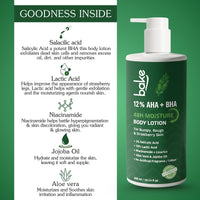 BAKE 12% AHA + BHA Body Lotion with Lactic Acid & Salicylic Acid for Body Acne, Rough & Bumpy Skin, Strawberry Legs -300ml - 7