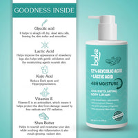 BAKE 12% Glycolic Acid + Lactic Acid AHA Exfoliating Body Lotion for Brightening, Dead Skin Removal, Smooth Skin Texture & 48H Moisture -300ml - 7