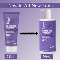 BAKE 2% Kojic Acid + Blueberry Brightening Body Lotion SPF 30 with Alpha Arbutin for Dark Spots, Uneven Skin Tone & Daily Hydration -300ml - 8