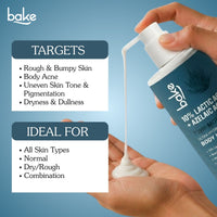 BAKE 10% Lactic Acid + Azelaic Acid Body Lotion For Bumpy Skin, Exfoliates Skin & Improves Skin Texture With 72-Hour Ultra Hydration-300ml - 4