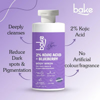 BAKE 2% Kojic Acid Brightening Body Wash with Glycolic Acid for Pigmentation ,Tan Removal & Dark Spots-300ml - 7