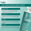 BAKE 2% Glycolic Acid + 3% Lactic Acid AHA Body Wash for Tan Removal, Strawberry Skin, Rough & Bumpy Skin -300ml - 3