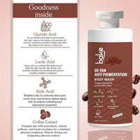 BAKE De-Tan Anti Pigmentation Coffee Body Wash with Kojic Acid & Lactic Acid for Dark Spots, Pigmentation, Tan Removal, Dullness & Uneven Skin Tone-300ml - 5