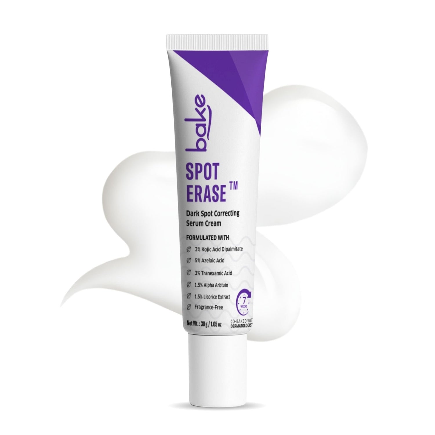 BAKE Spot Erase™ Dark Spot Correcting Serum Cream with Kojic Acid for Post Acne Marks, Melasma & Pigmentation-30g - 1