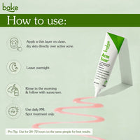 BAKE 2% Salicylic Acid Acne Spot Serum Gel -Overnight Acne Corrector for Pimples, Breakouts, Redness & Clogged Pores-30g - 6