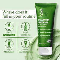 BAKE 5% AHA BHA Face Wash with 1% Mandelic Acid for Exfoliation, Brightening & Oil Control-100ml - 7