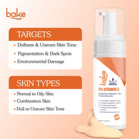 BAKE 5% Vitamin C Foaming Face Wash for Brightening,Glowing Skin & Antioxidant Care with Niacinamide & Gooseberry -100ml - 4