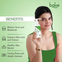 BAKE 3% Benzoyl Peroxide + Peptide Milky Face Wash For Reduces Acne, Open Pores, Improves Skin Texture & Blackheads -100ml - 3