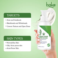 BAKE 3% Benzoyl Peroxide + Peptide Milky Face Wash For Reduces Acne, Open Pores, Improves Skin Texture & Blackheads -100ml - 4