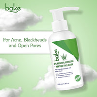 BAKE 3% Benzoyl Peroxide + Peptide Milky Face Wash For Reduces Acne, Open Pores, Improves Skin Texture & Blackheads -100ml - 8