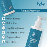 BAKE 0.05% Retinol Face Wash for Acne ,Blackheads & Open Pores for Men & Women-100ml - 5