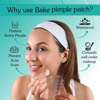 BAKE 2% Salicylic Acid Pimple Patches for Active Acne & Acne-Prone Skin, Hydrocolloid Waterproof Patches - 15
