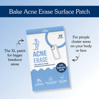 BAKE 2% Salicylic Acid Hydrocolloid Surface XL Acne Patches for Active Blemishes, Blackheads & Whiteheads, Pore Care - 5