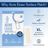 BAKE 2% Salicylic Acid Hydrocolloid Surface XL Acne Patches for Active Blemishes, Blackheads & Whiteheads, Pore Care - 7