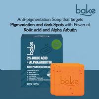 BAKE 2% Kojic Acid Scrub Soap for Pigmentation, Dark Spots & Tan Removal with Alpha Arbutin & MelasaRx-Pack of 2 100g x 2 - 7