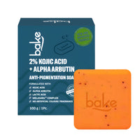 BAKE 2% Kojic Acid Scrub Soap for Pigmentation, Dark Spots & Tan Removal with Alpha Arbutin & MelasaRx-Pack of 1 100g - 1