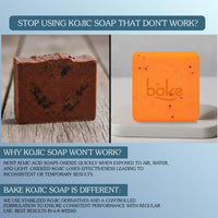 BAKE 2% Kojic Acid Scrub Soap for Pigmentation, Dark Spots & Tan Removal with Alpha Arbutin & MelasaRx-Pack of 1 100g - 5