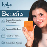 BAKE 2% Kojic Acid Scrub Soap for Pigmentation, Dark Spots & Tan Removal with Alpha Arbutin & MelasaRx-Pack of 3 100g x 3 - 2