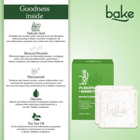 BAKE 2% Salicylic Acid Soap with Niacinamide for Body & Back Acne, Reduces Strawberry Legs & Fades Dark Spots - Pack of 2 100g x 2 - 3